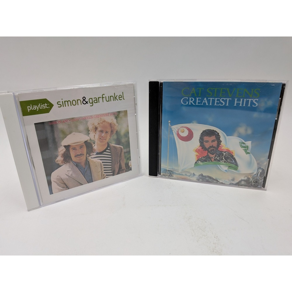 Simon & Garfunkel Cat Stevens Greatest Hits CD Bundle Folk Rock 2 Disc Set